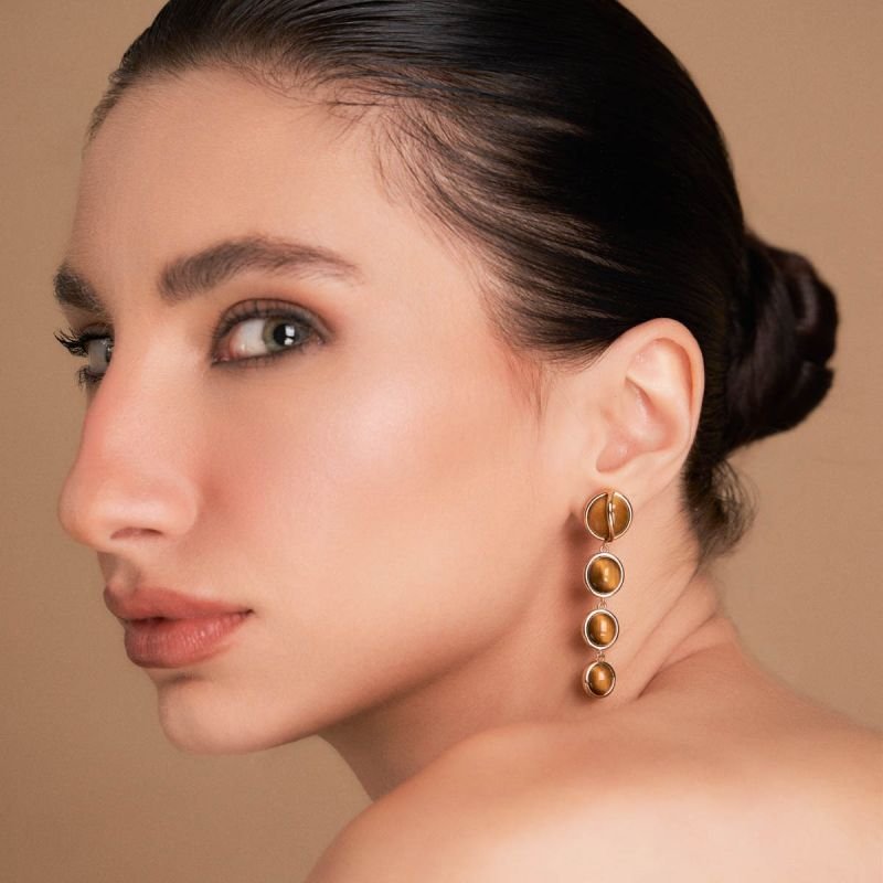 BRINCO LONGO OLHO DE TIGRE